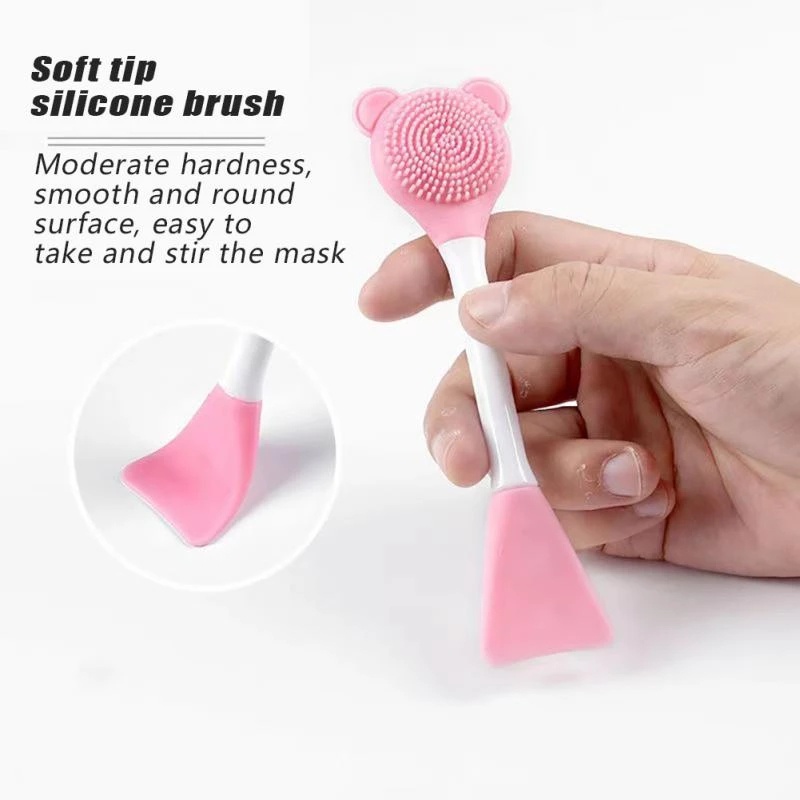 1 Cọ Silicone Mềm Hai Đầu Dùng Để Vệ Sinh Mặt Nạ Chăm Sóc Da Tiện Dụng