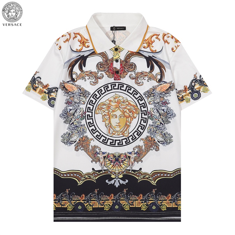 Áo Thun Polo Tay Ngắn In Logo Versace Thời Trang Mùa Hè Thoải Mái