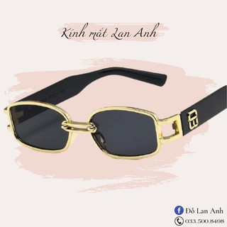 Kính Mát Thời Trang Nam Nữ, Phong Cách Unisex, Thiết Kế Gọng Vàng Logo Sành Điệu - LAF004