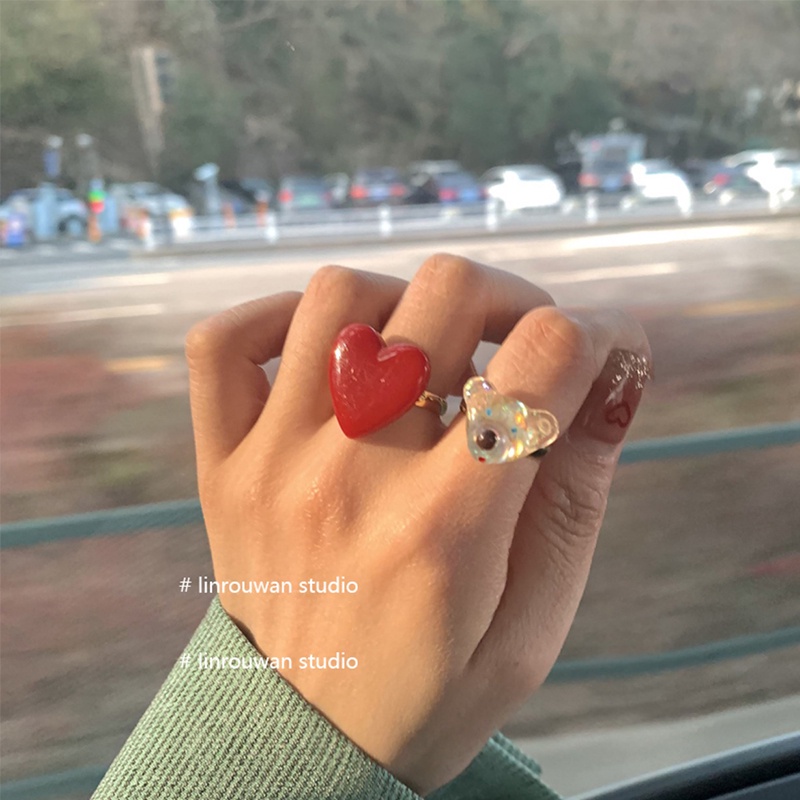Nhẫn Đeo Ngón Trỏ Bằng Nhựa Trong Suốt Hình Gấu Đáng Yêu