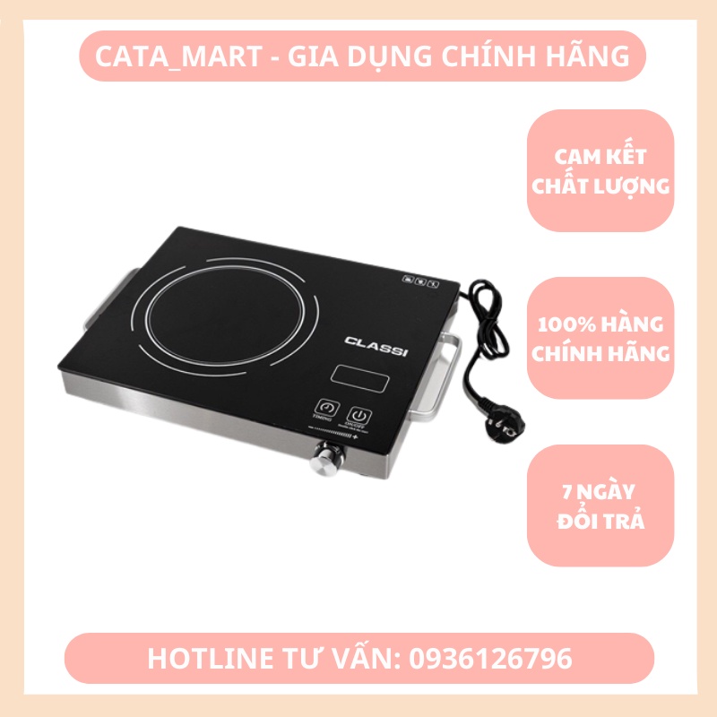 Bếp hồng ngoại đơn SILVER CREST công suất 2000W cảm ứng không kén nồi mặt kính chịu nhiệt siêu bền, tiết kiệm điện
