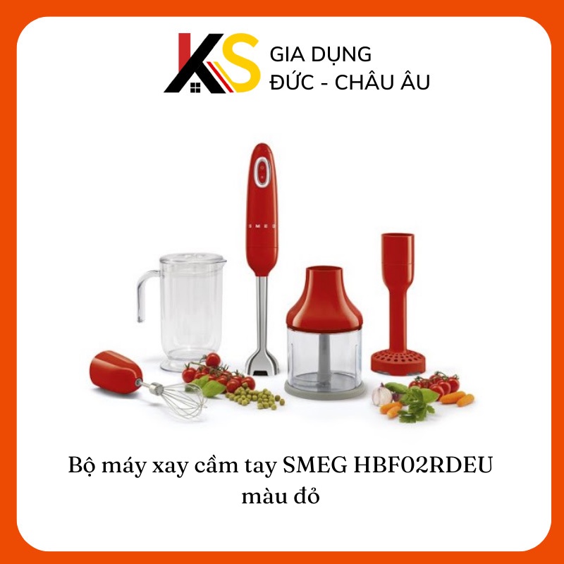 [Mã 44ELSALE1 giảm 5% đơn 3TR] Bộ máy xay cầm tay SMEG HBF02RDEU màu đỏ