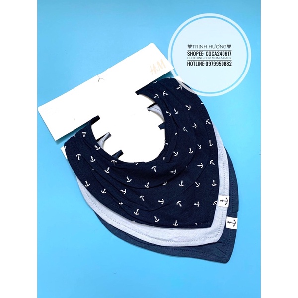 Set 3 yếm, khăn cổ cotton cho bé