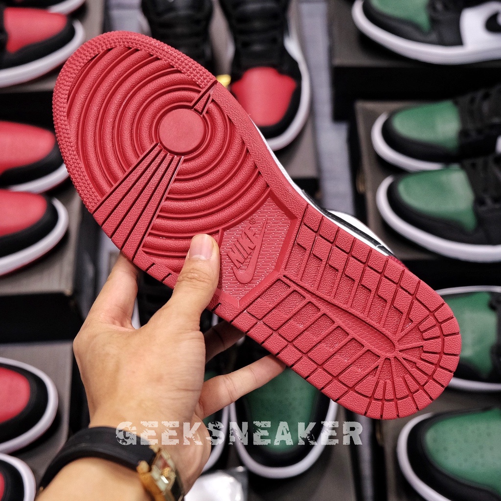 [GeekSneaker] GIày Jordan 1 Low Bred Toe - Đen Đỏ Trắng 2021