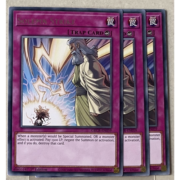 Thẻ bài Yugioh Solemn Strike - rare - GRCR-en059