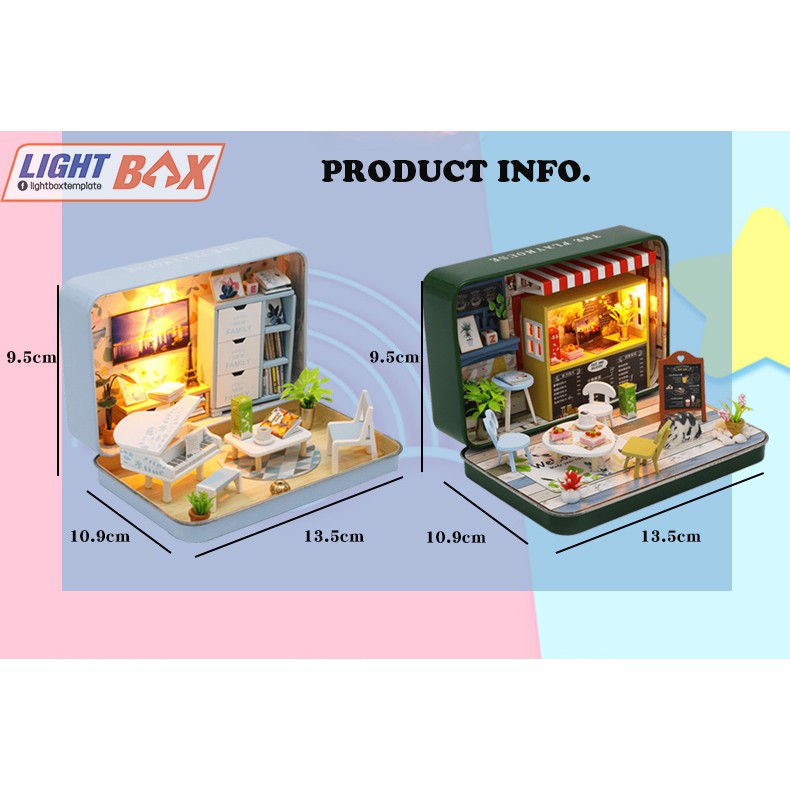 Nhà búp bê - BOX THEATER [Mô hình có nội thất + Đèn LED] - Quà tặng sinh nhật tự làm