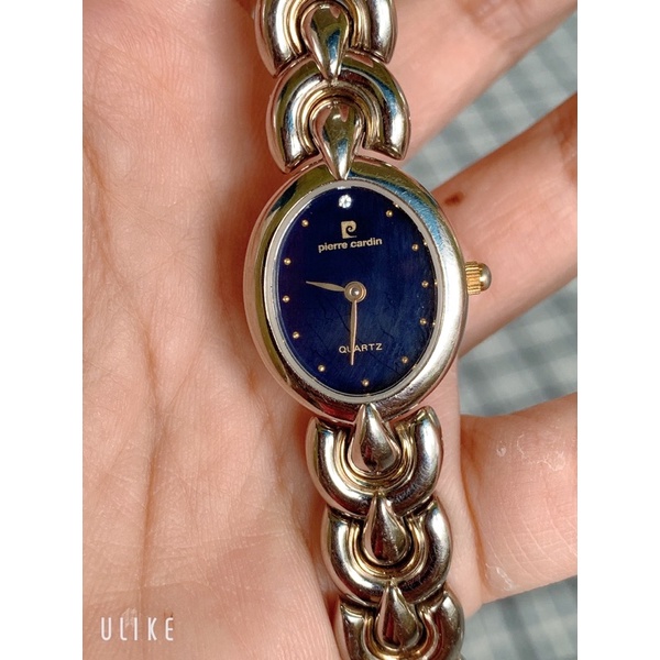 Đồng hồ si nữ hiệu Pierre Cardin mặt xanh dương