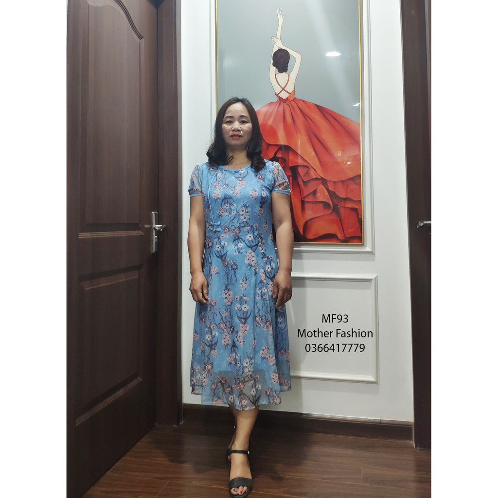 Đầm trung niên cao cấp, váy nữ trung niên. váy quý bà trung tuổi cho mẹ cho bà MF93
