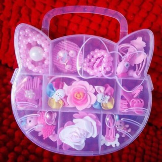 Hộp phụ kiện tóc mèo hello kitty xinh yêu cho bé gái