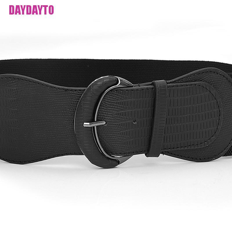 Thắt Lưng Giả Da Bản Rộng Co Giãn Thời Trang Cho Nữ