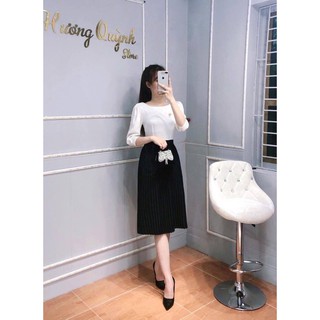 Váy liền Công sở , chân váy xếp ly