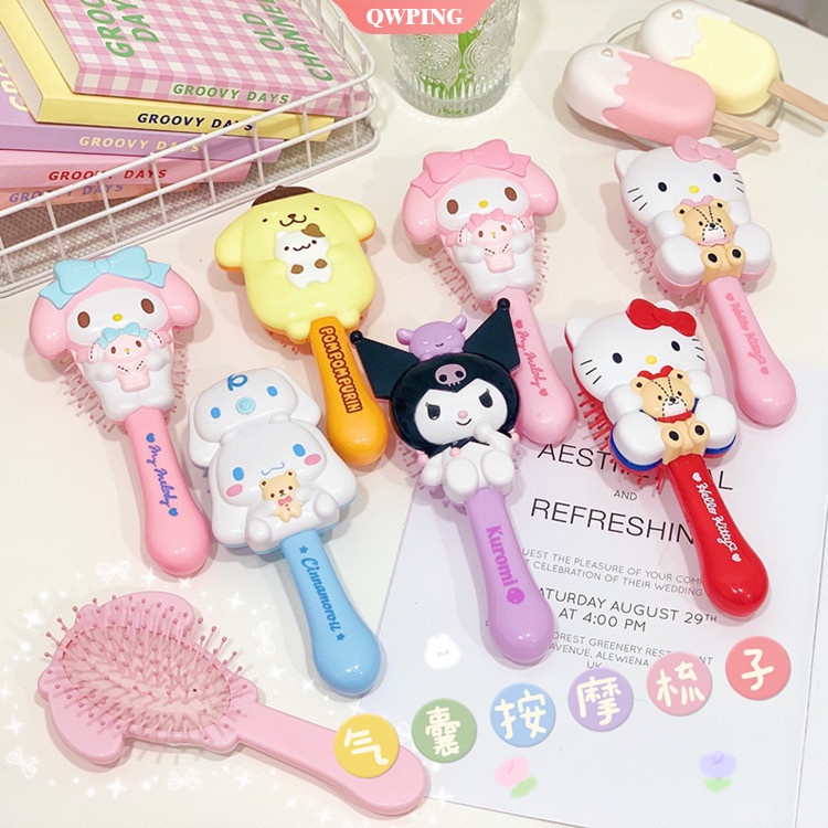Gương Trang Điểm Cầm Tay Chống Tĩnh Điện Hình Cinnamoroll Kuromi My Melody Dễ Thương