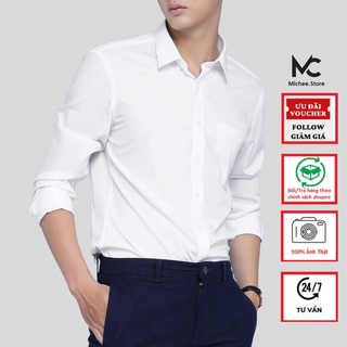 Áo Sơ Mi Nam Hàn Quốc form body, vải lụa chống nhăn [Thời Trang Nam]
