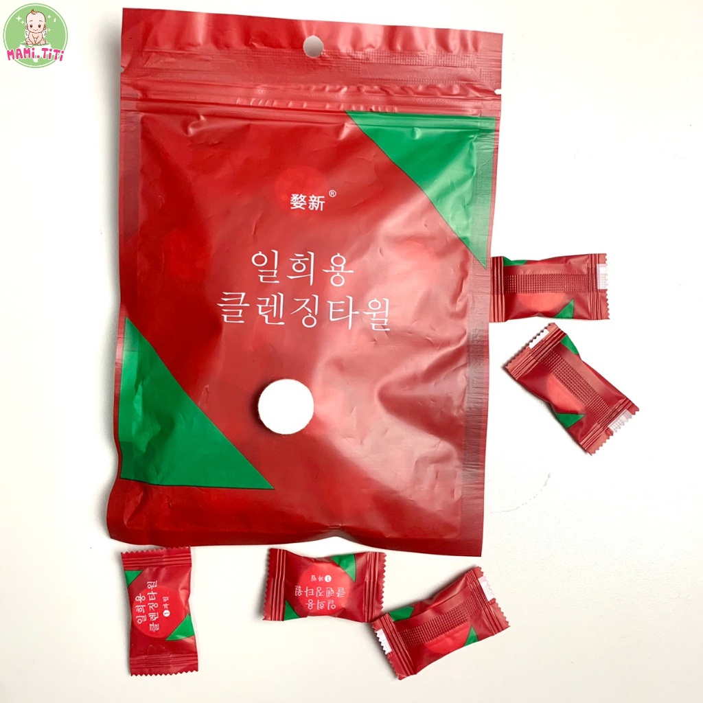 khăn giấy nén, khăn lau mặt nén dạng viên kẹo Hàn Quốc dùng một lần siêu tiện lợi ( 1 gói 20 khăn )