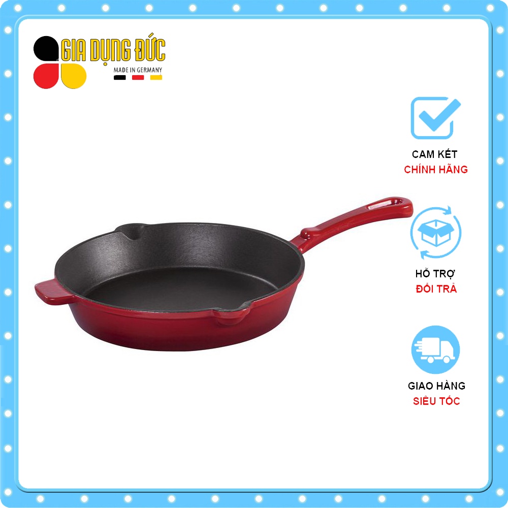 CHẢO GANG ĐÚC ERNESTO Nguyên Khối Size 25cm Chống Dính Tự Nhiên Dùng Được Bếp Từ, Nhập khẩu chính hãng