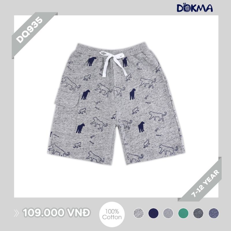 Quần túi hộp Dokma vải da cá cho bé 7-12Y mã DQ935