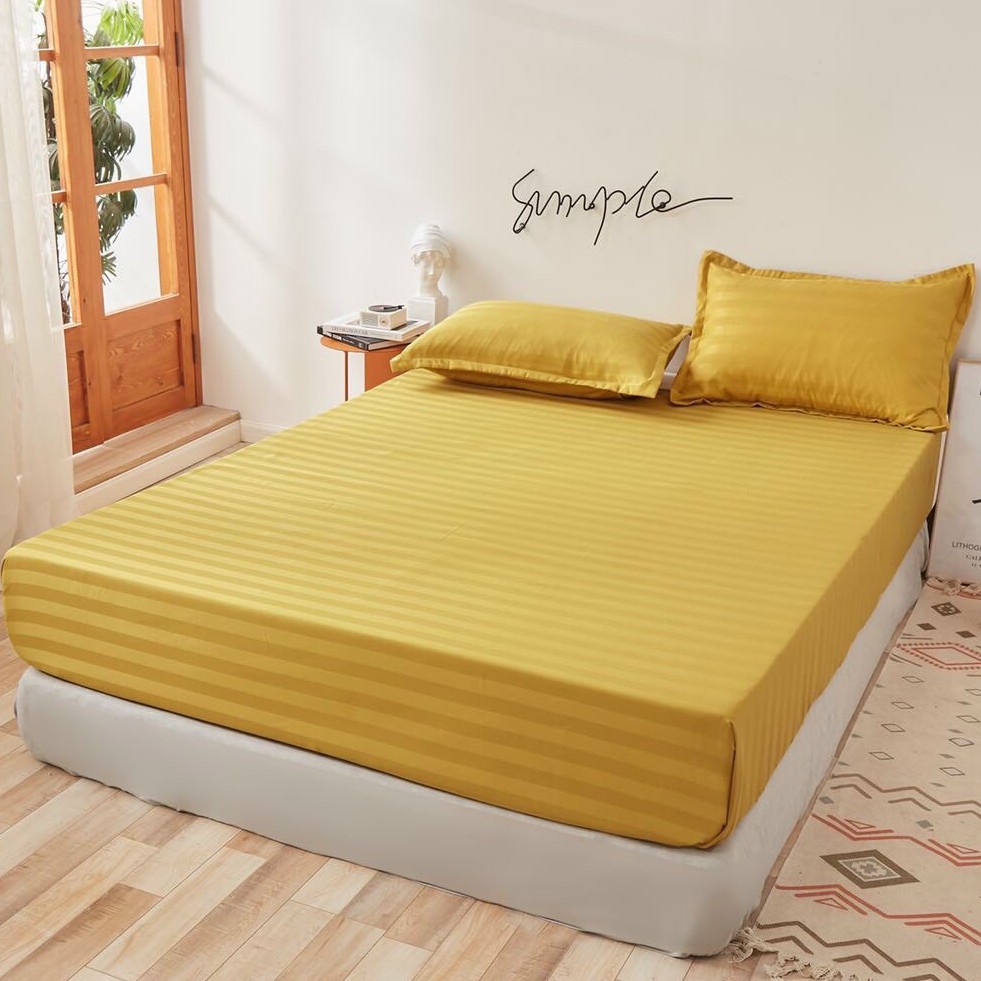 Bộ ga giường và vỏ gối Cotton 3F Khách sạn trơn nhiều màu, đủ size nệm DREAMHOME