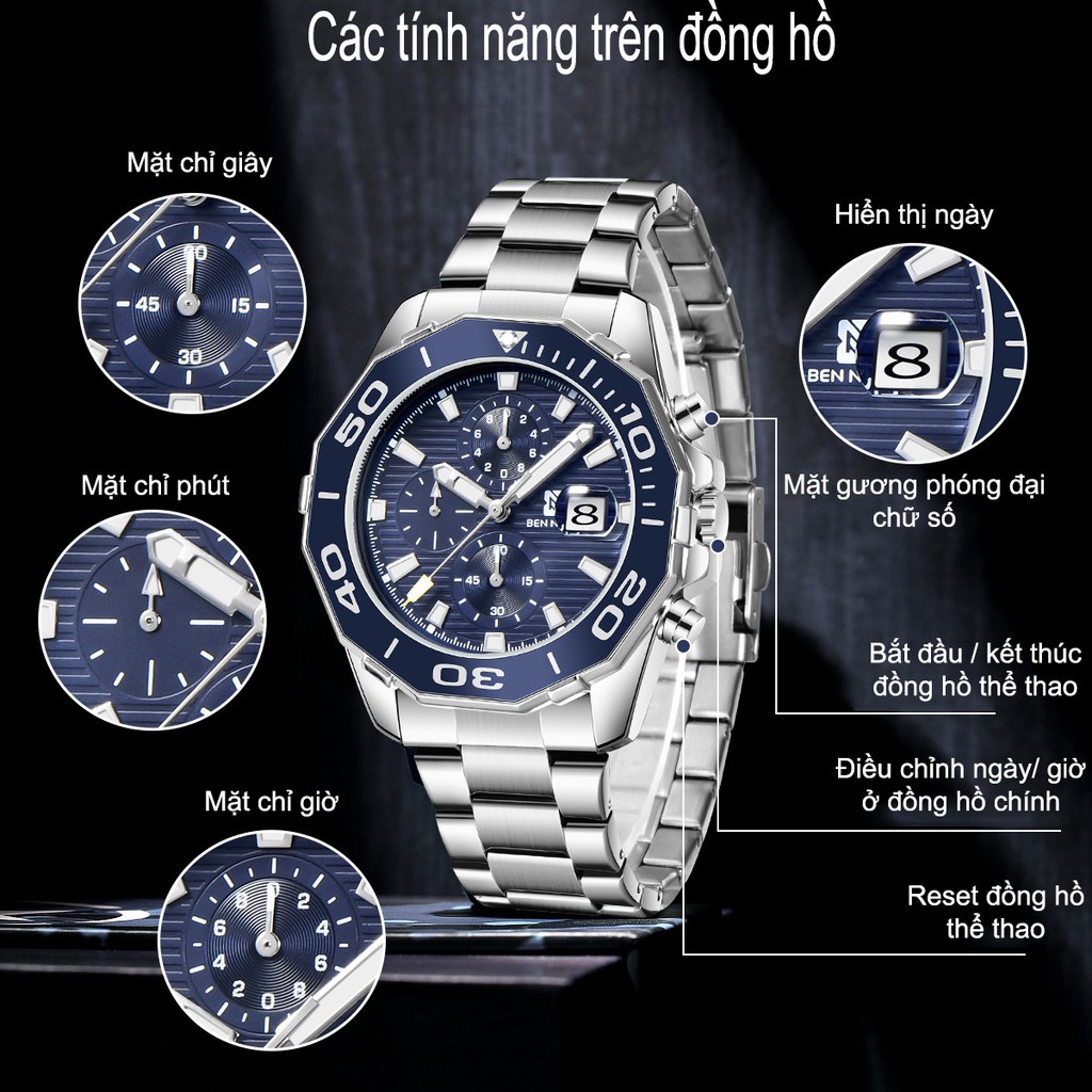 Đồng Hồ Nam Chính Hãng Ben Nevis, Dây Hợp Kim Sang Trọng, Thương Hiệu Nhật Bản, Máy Quartz Bền Bỉ Chính Xác | BigBuy360 - bigbuy360.vn