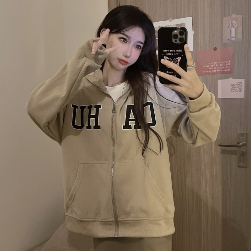 SUXI Áo Hoodies Tay Dài Hoạ Tiết Chữ Thêu Thiết Kế Mới Thời Trang Mùa Thu Cho Phái Nữ