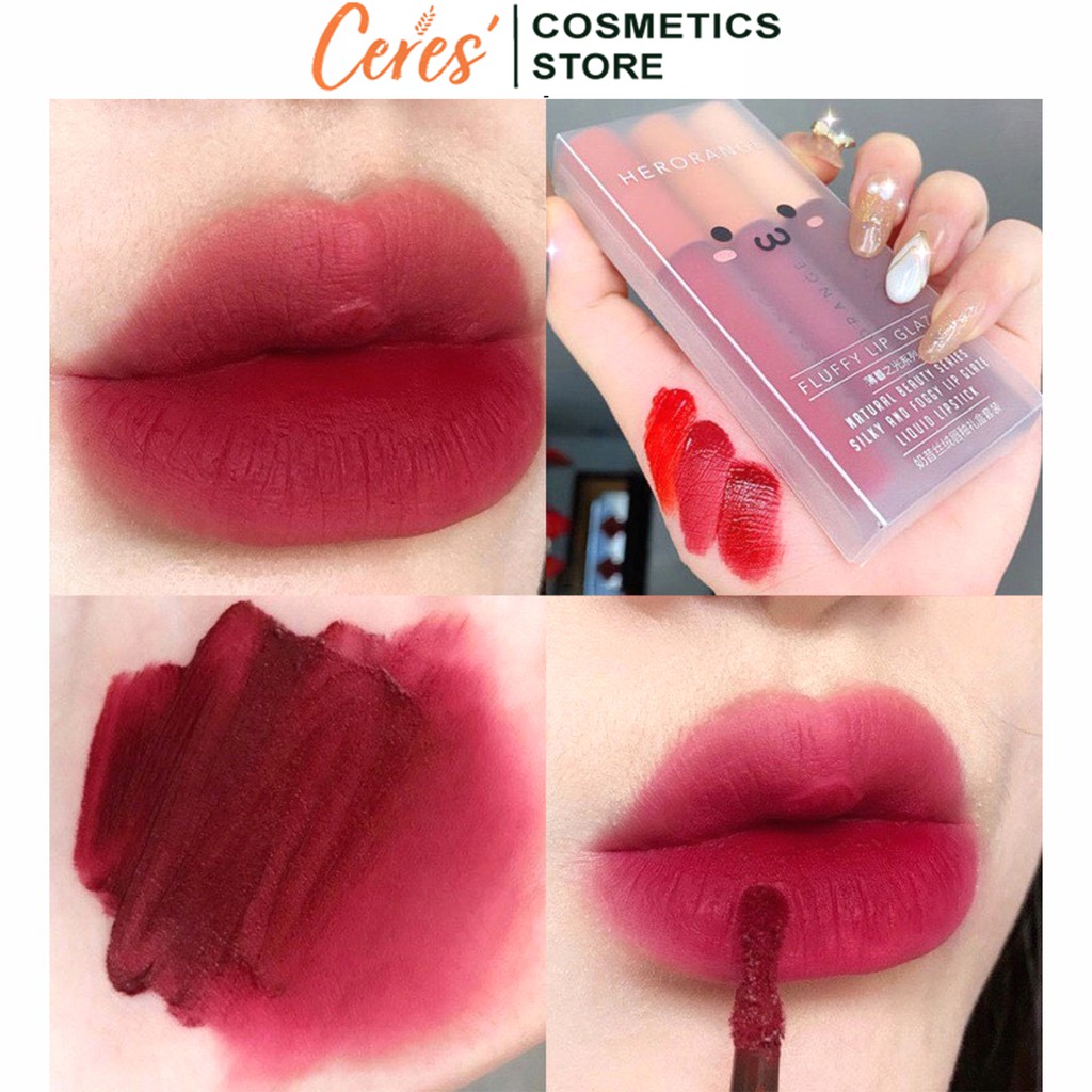Son Kem Lì 💄𝑭𝒓𝒆𝒆𝒔𝒉𝒊𝒑💄 Son Herorange - Son Dưỡng Kem Lì Nội Địa Trung Set 3 Cây | BigBuy360 - bigbuy360.vn