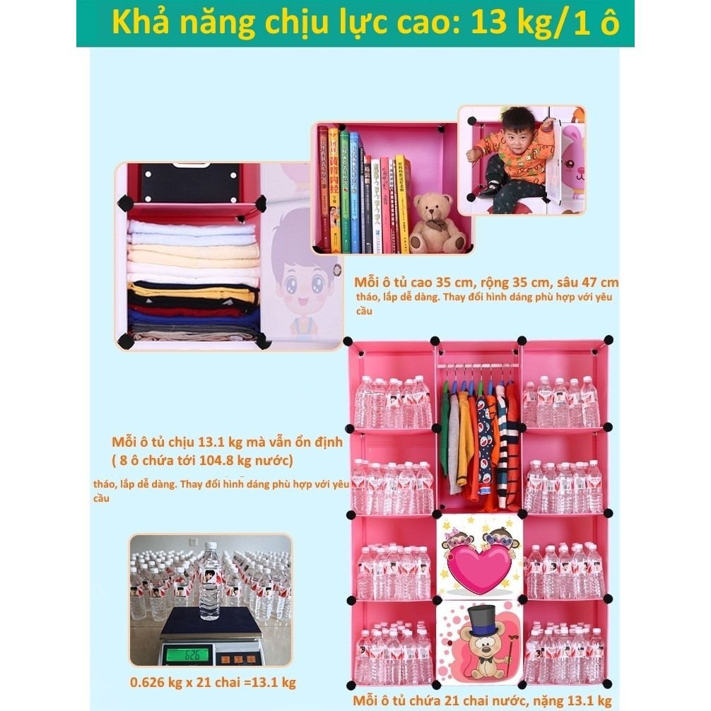 Tủ nhựa ghép 9 ô loại to sâu 47 - Tủ quần áo đa năng lắp ráp thông minh | BigBuy360 - bigbuy360.vn