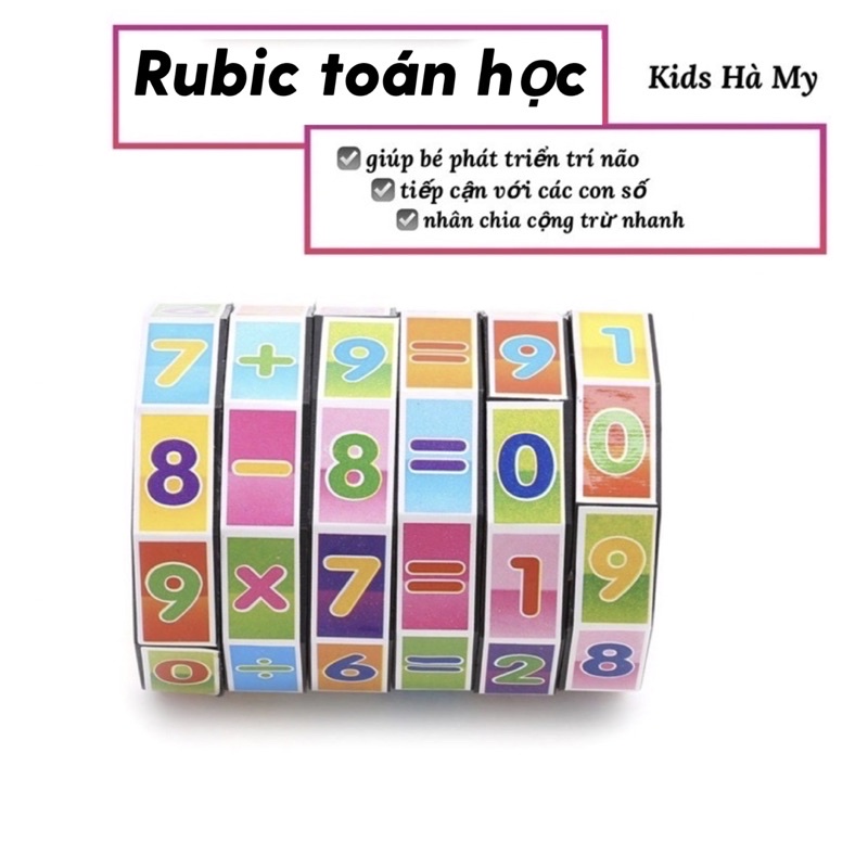 [Siêu rẻ] Rubic toán học giúp bé làm quen với cộng, trừ, nhân, chia + - x :