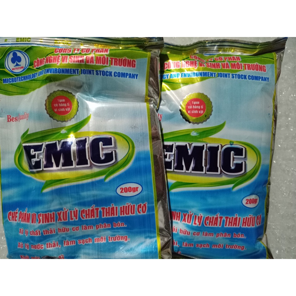 Men ủ vi sinh xử lý chất thải hữu cơ EMIC (Gói 200 gam) - Biến rác thải thành phân bón