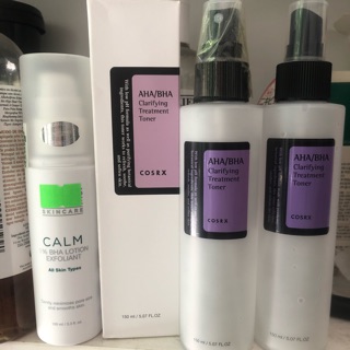 Nước hoa hồng tẩy da chết hoá học toner Cosrx AHA BHA Clarifying treatment / bha liquid 2% / calm 1% bha lotion gel