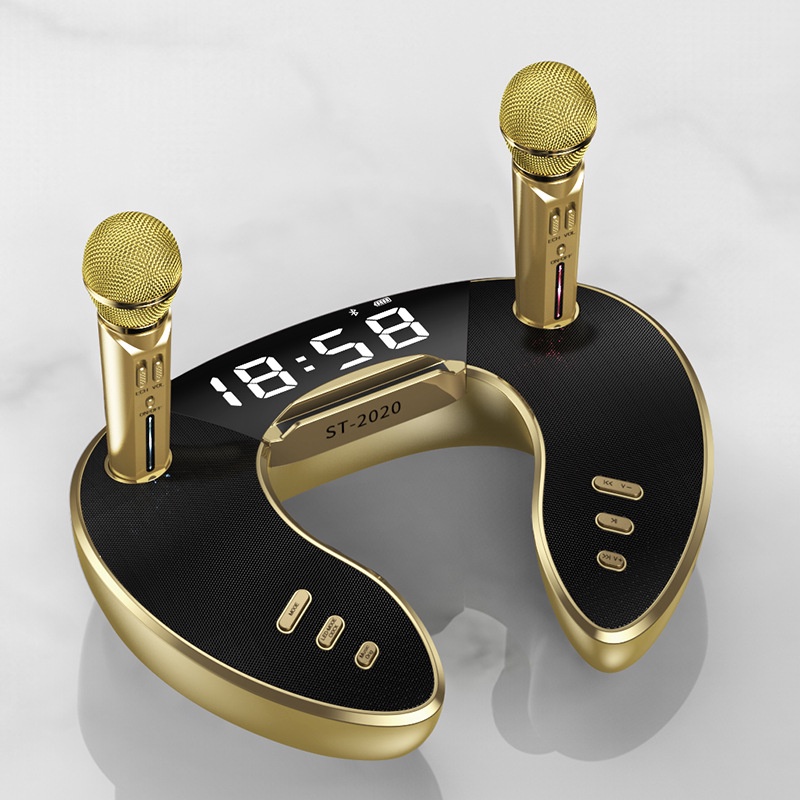 LOA Karaoke Bluetooth kèm 2micro không dây cao cấp, ST2020 kiểu dán độc đáo, âm thanh chuẩn, loa to, bảo hành 6 tháng...