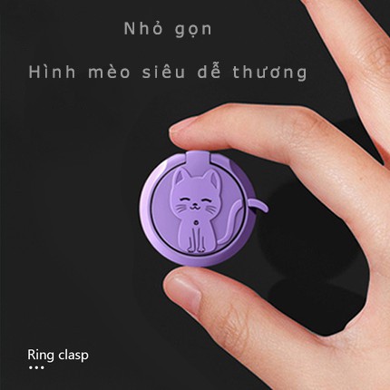 Giá đỡ điện thoại di động hình con mèo dễ thương, Giá đỡ dạng nhẫn đa chức năng cho điện thoại di động