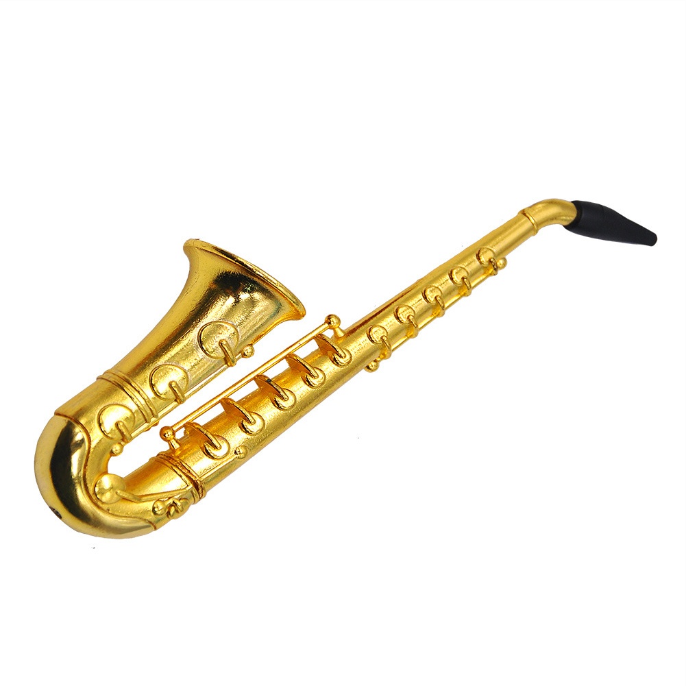 Tẩu Hút Thuốc Hình Kèn Saxophone Mini Bằng Kim Loại