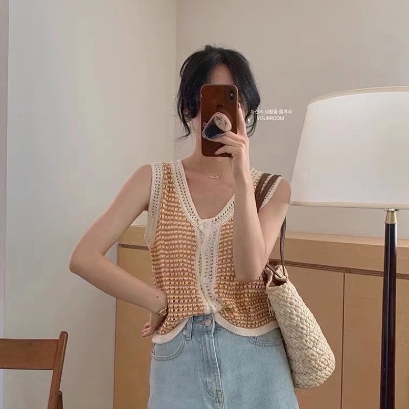 áo len dile mỏng mix viền nổi bật (1420#)