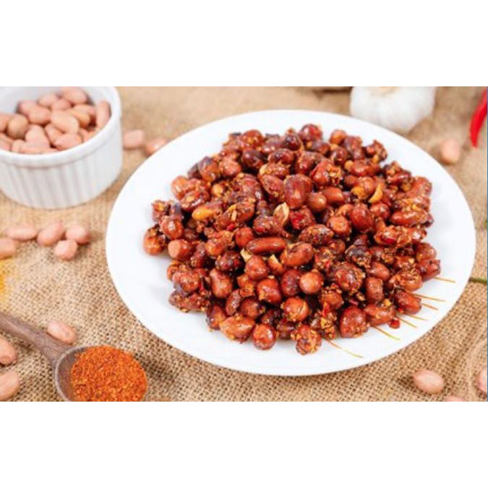 Hộp 500g Lạc Rang Tỏi Ớt Ăn Không Chất Bảo Quản