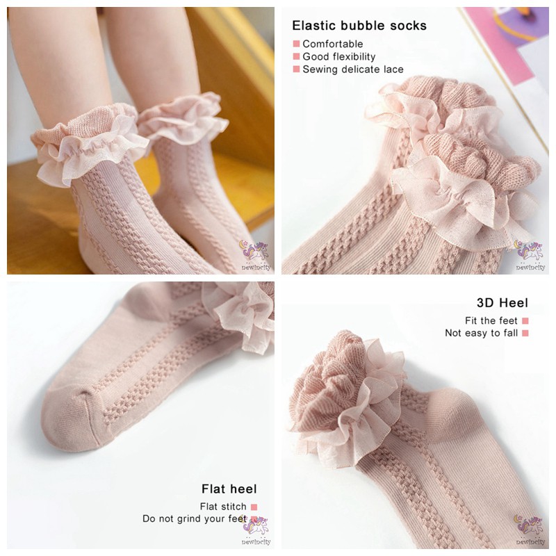 Vớ cotton phối ren hoa xinh xắn cho bé