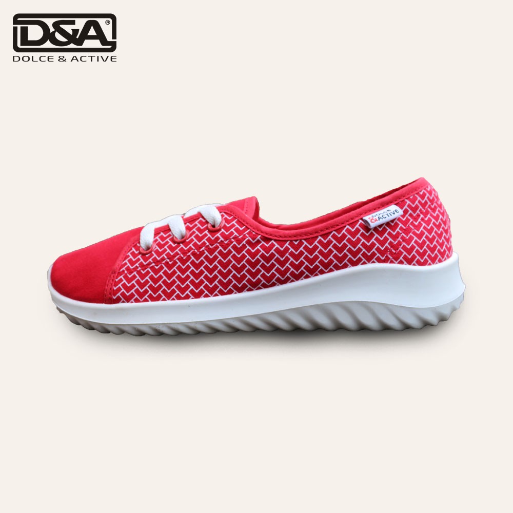 [Mã BMBAU50 giảm 7% đơn 99K] Giày sneaker nữ D&amp;A EP L1916 đế cao màu đỏ