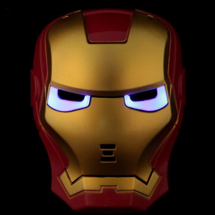 [PHÁT SÁNG] Mặt nạ siêu nhân người sắt phát sáng-Mặt nạ trung thu người sắt Iron Man mang đèn có nhạc