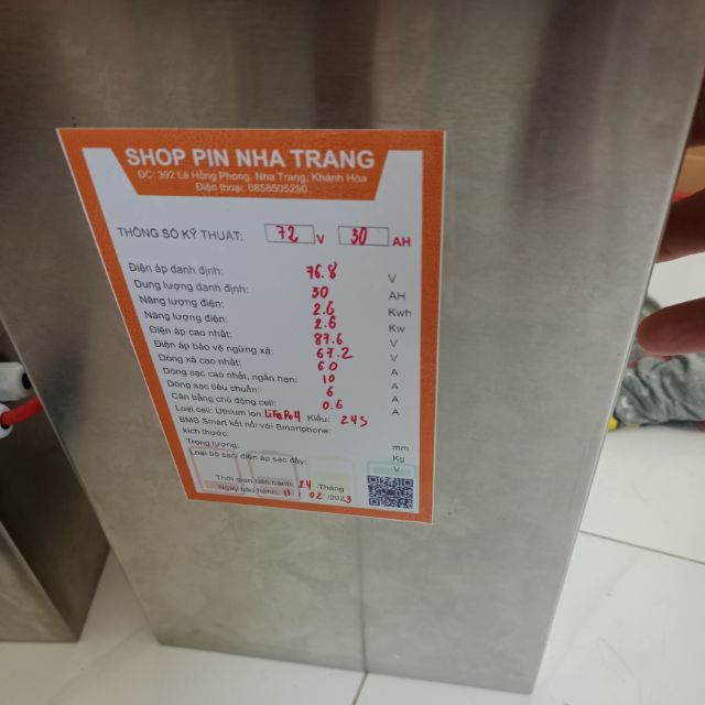 pin xe điện Nha Trang