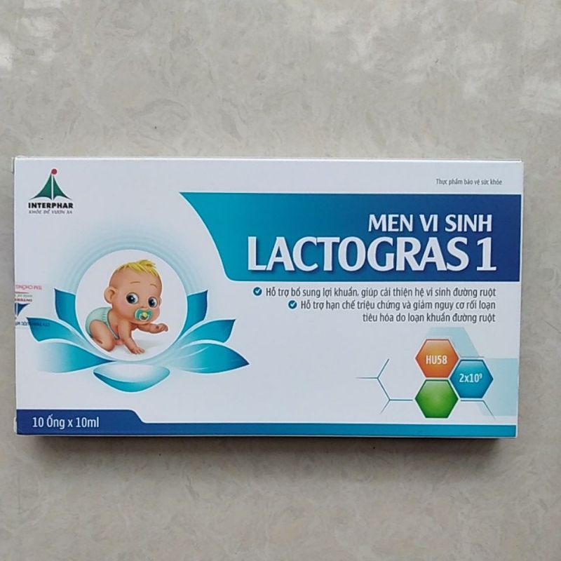 Lactogras 1 - hộp 10 ống men vi sinh Lactogras1