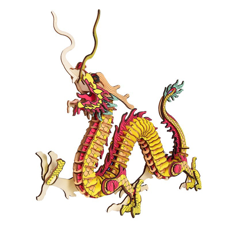 Đồ chơi lắp ráp 3D gỗ Birkeetoys mô hình Dragon cắt laser