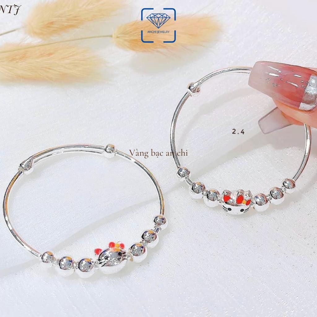 Lắc tay dâu tây cho bé yêu , chuẩn bạc ta bao sáng không xuống màu Anchi jewelry