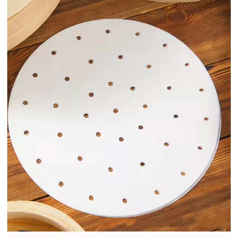 Giấy nến nồi chiên không dầu SET 50 Tờ Giấy nến đục lỗ tròn dùng cho nồi chiên không dầu, Lót xửng hấp, Thấm dầu ăn