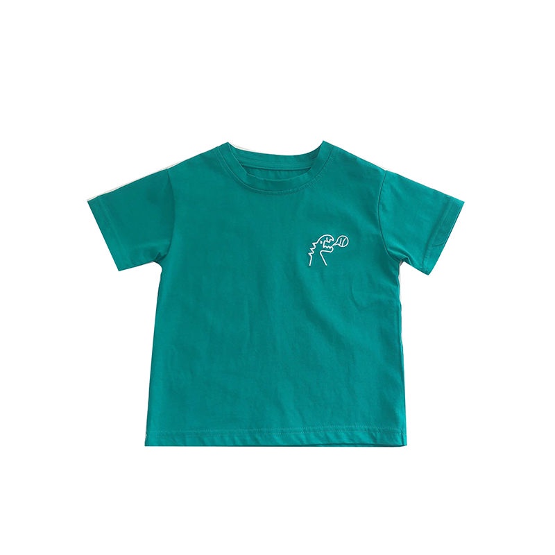 Áo Thun Ngắn Tay In Hoạt Hình Khủng Long Kiểu Hàn Quốc Thời Trang Mùa Hè Cho Bé Trai 2022