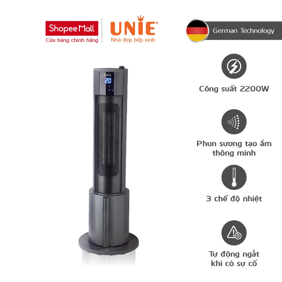 Máy sưởi gốm UNIE UE-129 làm ấm không khí công suất 2200W