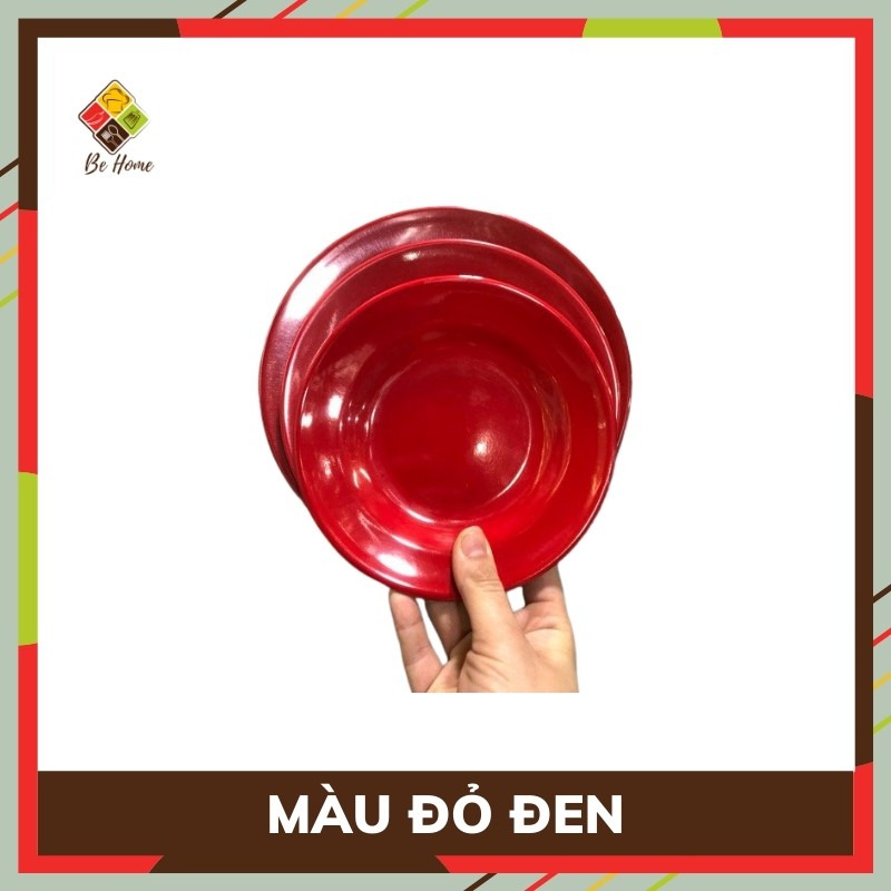 Đĩa ăn cơm BEHOME Đĩa Nhựa Phíp Cao Cấp Melamine 4 Màu Chịu nhiệt độ cao Đĩa ăn cao cấp Hàn Quốc