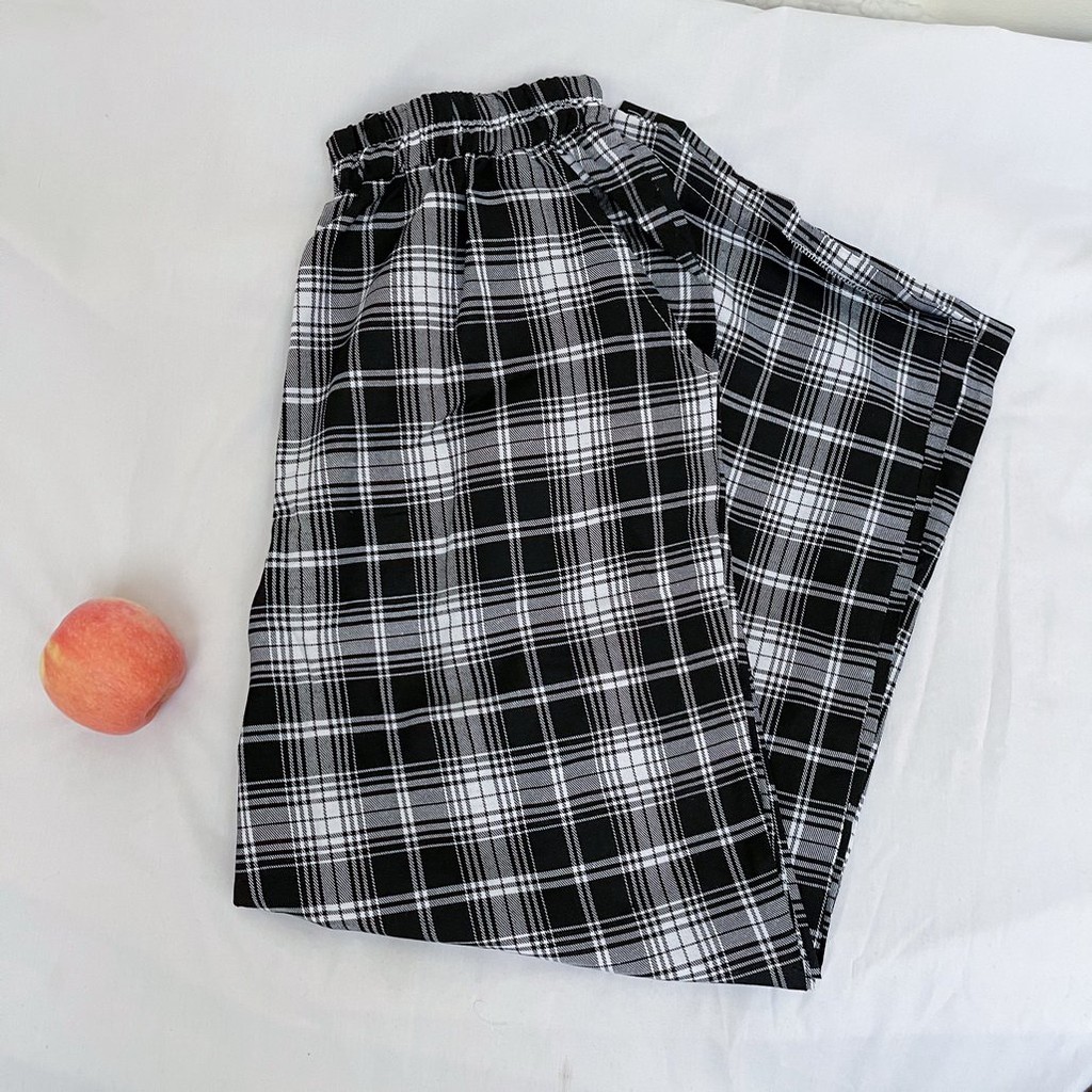 Quần suông cạp chun kẻ caro nhiều màu basic form rộng unisex ulzzang - Made by Fiin | BigBuy360 - bigbuy360.vn