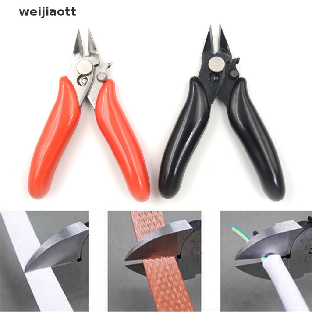Weijiaott Mini Diagonal Side Cutting 3.5" Sharp Pliers Cable Wire Cutter Repair Hand Tool WT