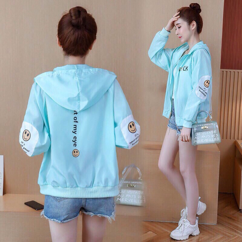 Áo Khoác Dù Nữ Cao Cấp In Mặt Cười - Thời Trang Áo Khoác Hot Nhất 2019