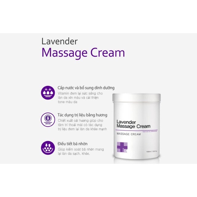 Kem Massage Cream Lavender1Kg Cung Cấp Nước Và Bổ Sung Vitamin