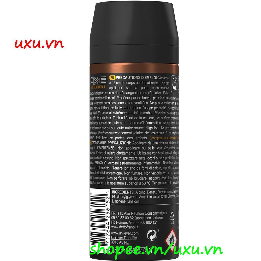 Xịt Khử Mùi 150Ml Axe Non Stop Dark Temptation Ngăn Mùi Cơ Thể Suốt 48 Giờ Liên Tục, Với uxu.vn Tất Cả Là Chính Hãng.