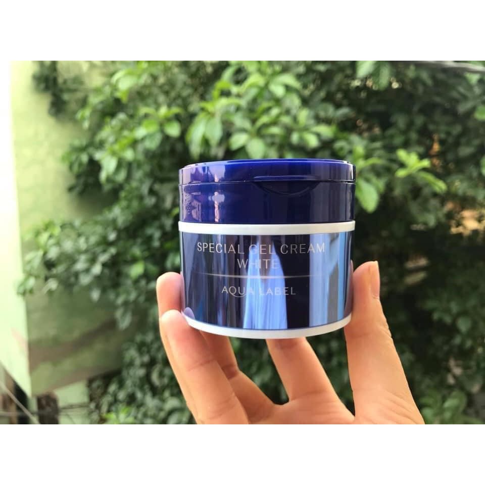 Kem dưỡng trắng da Shiseido Aqualabel Special Gel Cream màu xanh tặng nước hoa hồng